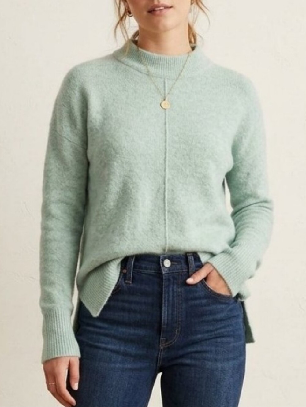 Madewell Mint Green Crewneck Wool Alpaca Blend Sweater Sz XS